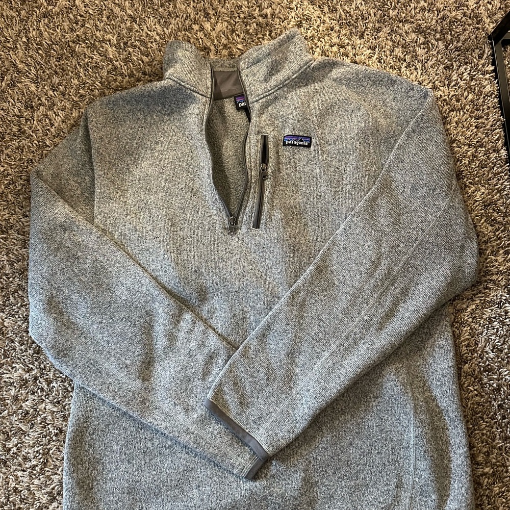 Patagonia Gray Zip Up Sweater